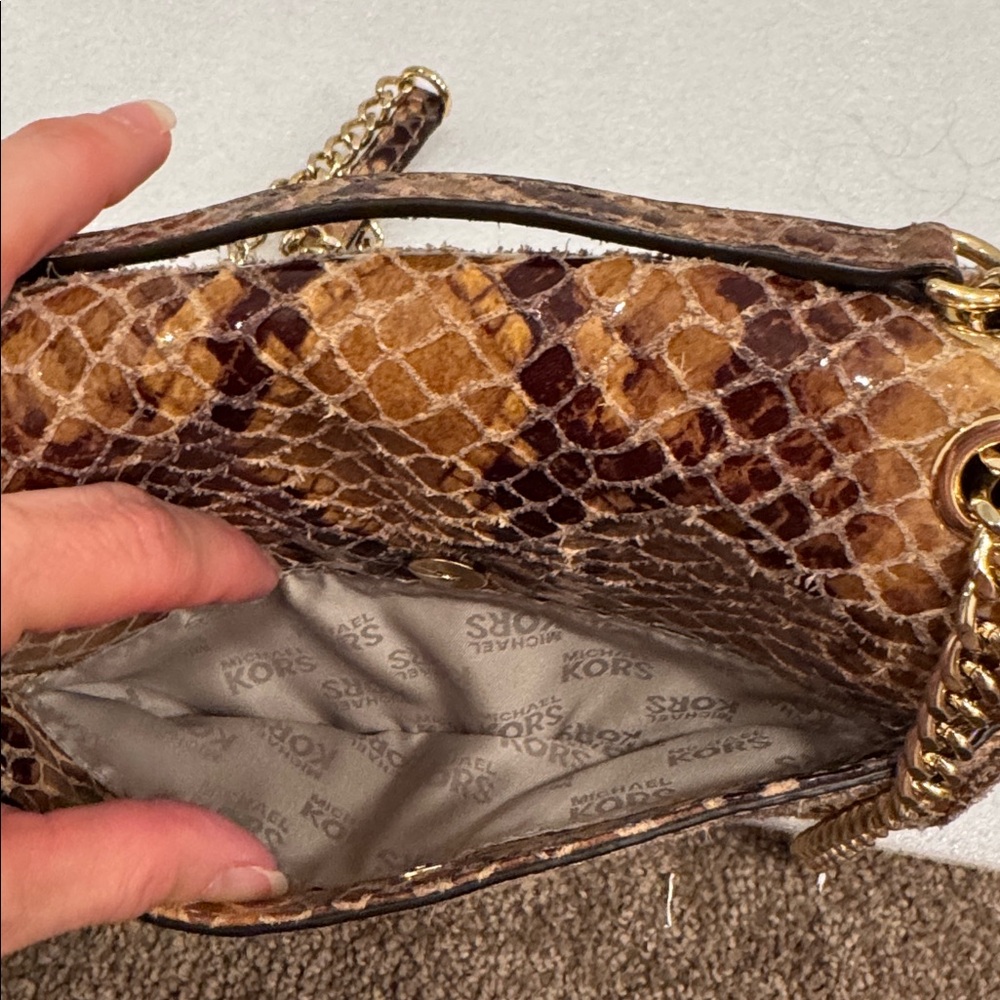 Michael Kors python-embossed patent leather turn-… - image 6